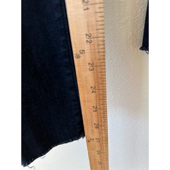 J Brand Alana Dark Blue Mercy Distressed Knee Raw Hem Skinny Jeans 24 - Picture 15 of 16